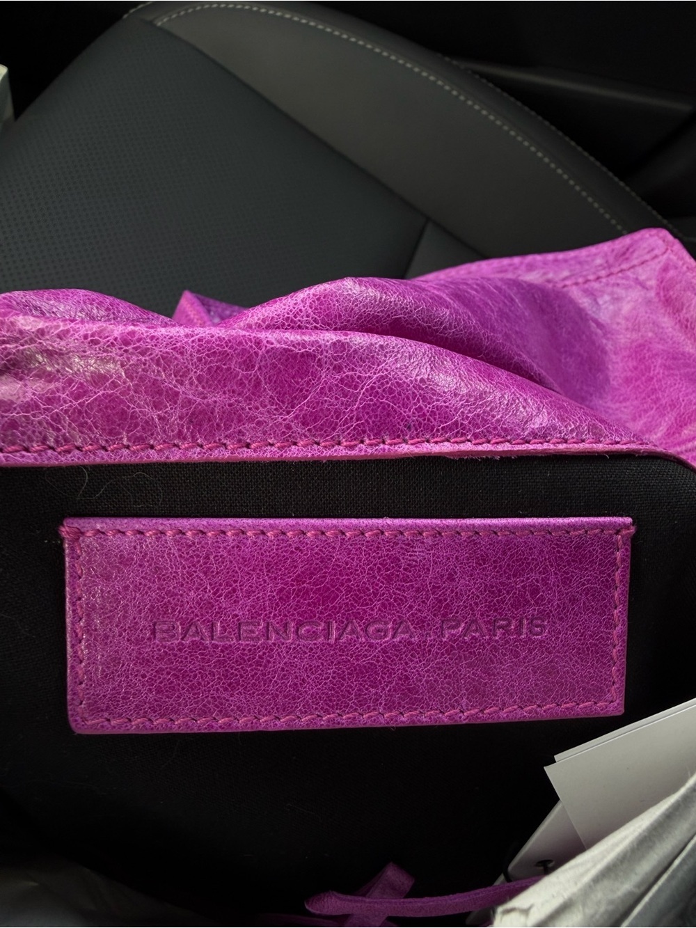 Vintage Balenciaga Giant 21 Envelope Clutch Cyclamen|Magenta Lambskin Authentic - Picture 4 of 14